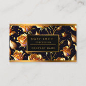 Trendy Luxury Big Gold Rose Collection Visitenkarte (Vorderseite)