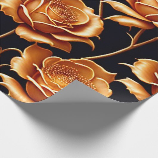 Trendy Luxury Boho Gold Rose Collection Geschenkpapier (Ecke)