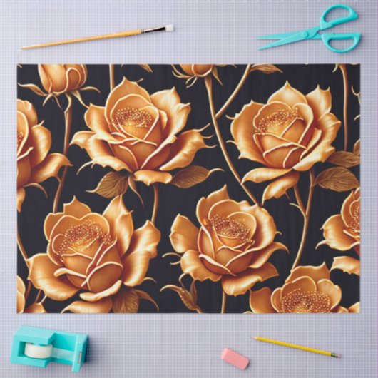 Trendy Luxury Boho Gold Rose Collection Seidenpapier (Basteln)