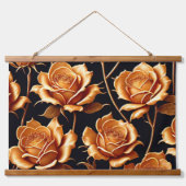 Trendy Luxury Boho Gold Rose Collection Wandteppich Mit Holzrahmen (Vorne)