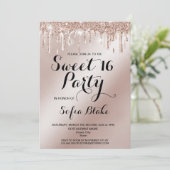 Trendy Luxury Dripping Gold Foil Calligraphy Einladung (Stehend Vorderseite)