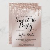 Trendy Luxury Dripping Gold Foil Calligraphy Einladung (Vorne/Hinten)