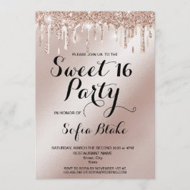 Trendy Luxury Dripping Gold Foil Calligraphy Einladung