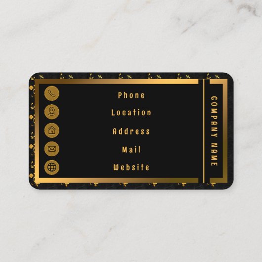 Trendy Luxury Elegante Visitenkarte (Rückseite)
