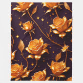 Trendy Luxury Gold Boho Rose Collection Fleecedecke (Vorderseite)