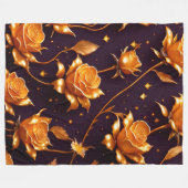 Trendy Luxury Gold Boho Rose Collection Fleecedecke (Vorderseite (Horizontal))