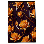 Trendy Luxury Gold Boho Rose Collection Mittlere Geschenktüte (Rückseite)