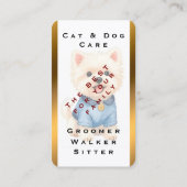 Trendy Luxury Grooming Pet Personalized Collection Visitenkarte (Rückseite)