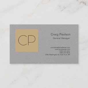 Trendy Luxus Grau Modern Minimalistisch Monogramm Visitenkarte