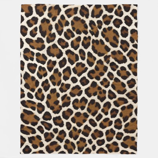 Trendy Luxus Weißer Leopard Fleecedecke (Vorderseite)