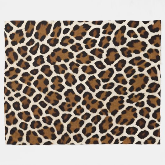 Trendy Luxus Weißer Leopard Fleecedecke (Vorderseite (Horizontal))