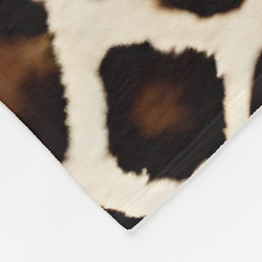 Trendy Luxus Weißer Leopard Fleecedecke (Ecke)