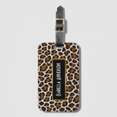 Trendy Luxus Weißer Leopard Gepäckanhänger (Vorderseite Vertikal)