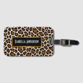 Trendy Luxus Weißer Leopard Gepäckanhänger (Vorderseite (Horizontal))