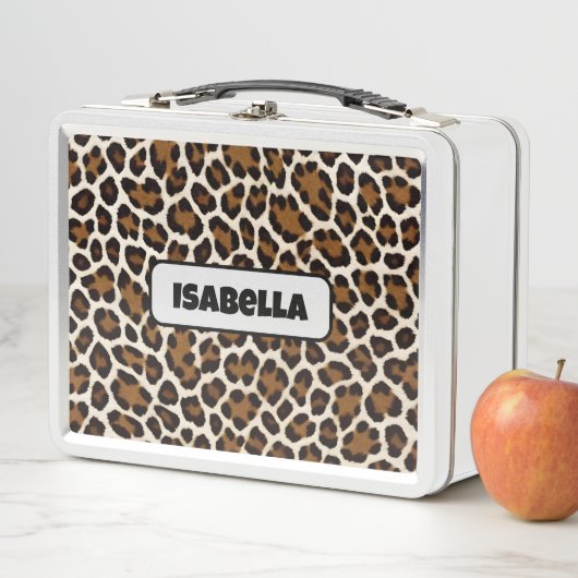 Trendy Luxus Weißer Leopard Metall Brotdose (Beispiel)