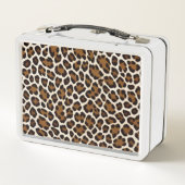 Trendy Luxus Weißer Leopard Metall Brotdose (Rückseite)