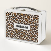 Trendy Luxus Weißer Leopard Metall Brotdose (Vorderseite)