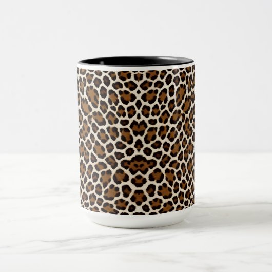 Trendy Luxus Weißer Leopard Tasse (Zentrum)