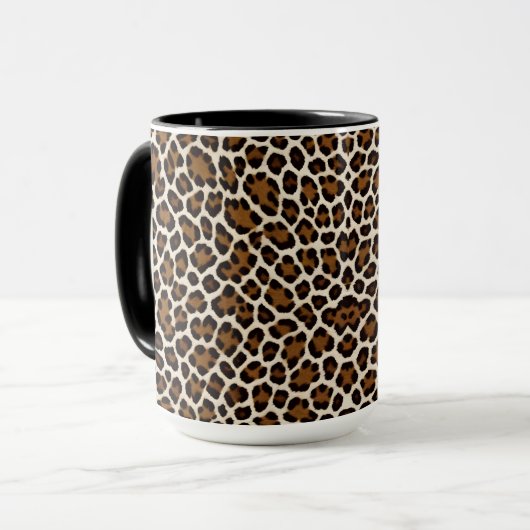 Trendy Luxus Weißer Leopard Tasse (Vorderseite Links)