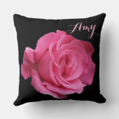 Trendy mädchenhafte rosa Rosa niedlicher Name Amy Kissen (Rückseite)