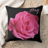 Trendy mädchenhafte rosa Rosa niedlicher Name Amy Kissen (Decke)