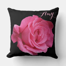 Trendy mädchenhafte rosa Rosa niedlicher Name Amy  Kissen
