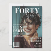 Trendy Magazine Cover | 40. Geburtstag Party Einladung (Vorderseite)