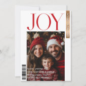 Trendy Magazine Cover Family Foto Weihnachtsfreude Einladung (Vorderseite)