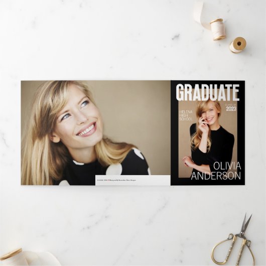 Trendy Magazine Cover Graduate Ankündigung (Außenbereich)