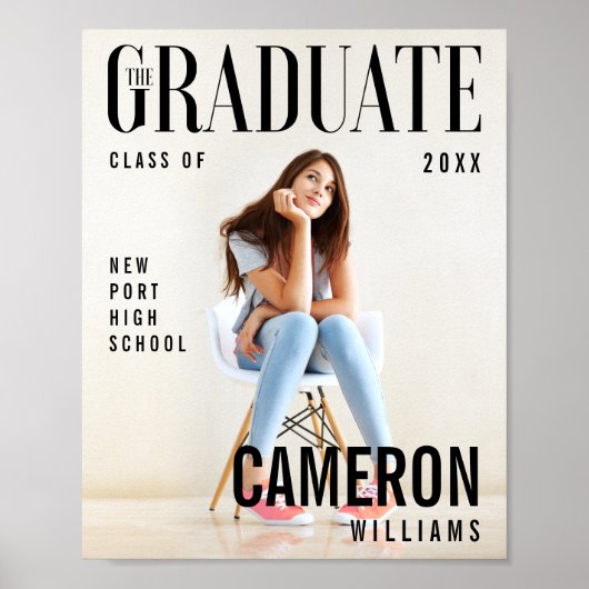 Trendy Magazine Cover Inspiriert Abschluss Poster (Vorne)