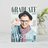 Trendy Magazine Cover Inspirierte Grad Einladung (Stehend Vorderseite)