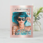 Trendy Magazine Cover-Photo Inspirierte Einladung (Stehend Vorderseite)