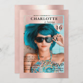 Trendy Magazine Cover-Photo Inspirierte Einladung (Vorne/Hinten)