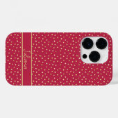 Trendy Magenta & Gold Confetti Dots Personalisiert Case-Mate iPhone Hülle (Rückseite (Horizontal))