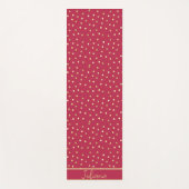 Trendy Magenta & Gold Confetti Dots Personalisiert Yogamatte (Vorderseite)