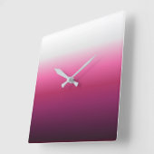 trendy magenta maroon marsala burgundy ombre quadratische wanduhr (Winkel)