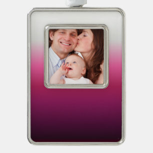 trendy magenta maroon marsala burgundy ombre Rahmen-Ornament silber