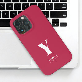 Trendy Magenta Monogram Name Case-Mate iPhone Hülle