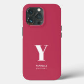 Trendy Magenta Monogram Name Case-Mate iPhone Hülle (Rückseite)