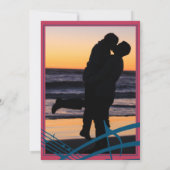 Trendy Magenta MUSIKNOTENS Wedding Einladung (Rückseite)