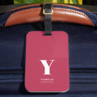 Trendy Magenta Simple Monogram Name