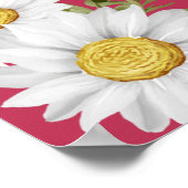 Trendy Magenta & White Daisies Wedding Poster (Ecke)