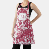 Trendy Magenta William Morris Floral Monogram Schürze (InSitu)