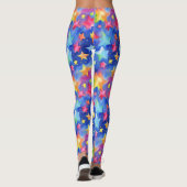 Trendy Magic Colorful Rainbow Stars Muster Leggings (Rückseite)
