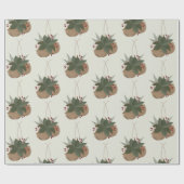 Trendy Magnolia Spray und Weihnachtsglocken Design Geschenkpapier (Flach)