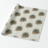 Trendy Magnolia Spray und Weihnachtsglocken Design Geschenkpapier (Ungerollt)
