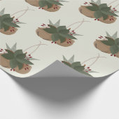 Trendy Magnolia Spray und Weihnachtsglocken Design Geschenkpapier (Ecke)