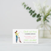 Trendy Maid House Reinigungsservice Business Card Visitenkarte (Stehend Vorderseite)