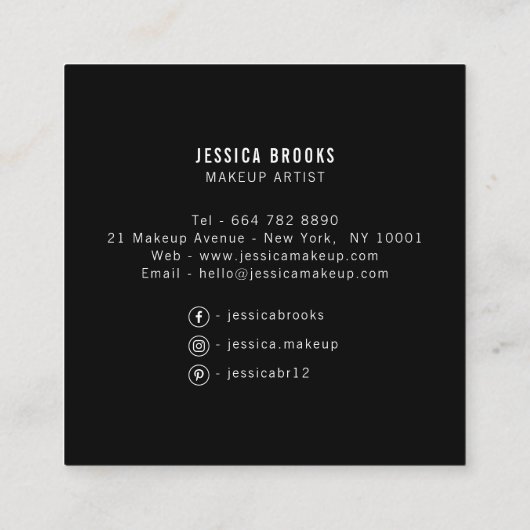 Trendy Make-up Artist Auge Schatten natürliche Pal Quadratische Visitenkarte (Rückseite)