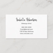 Trendy Make-up Künstler rosa handgeschriebener ein Visitenkarte (Rückseite)